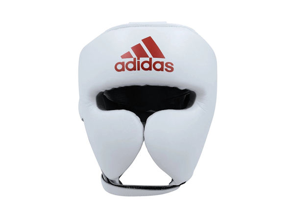 Adidas Boxing Pro Range Adistar Leather Head Guard White Red
